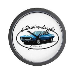 1968 Camaro Large Wall Clock by drivingshirts