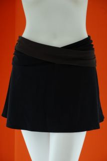 Karla Colletto Crossover Skirt Cover Up Black Brown