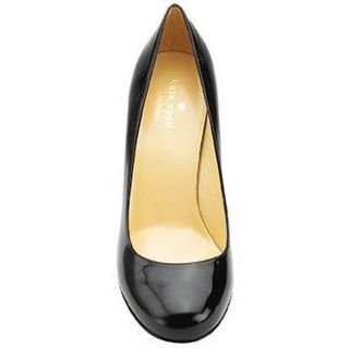 Kate Spade Black Patent Leather Wood Heels Shoes Pumps