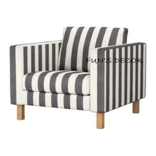 New IKEA Karlstad Armchair Chair Cover Slipcover Rannebo Black White