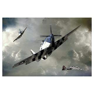 Wall Art  Posters  P 51 Mustang Patrol Poster