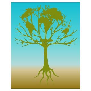 Wall Art  Posters  Go Green Earth Tree Poster
