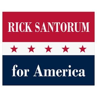 Wall Art  Posters  Rick Santorum for America Poster