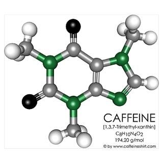 Wall Art  Posters  Caffeine Molecule Poster