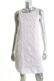KAS New York New White Textured Sleeveless Casual Dress M BHFO