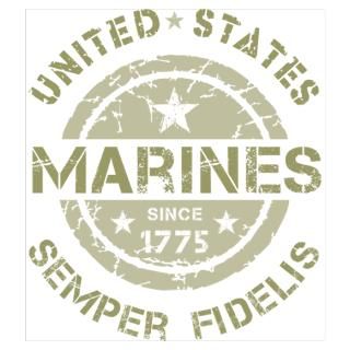 Wall Art  Posters  Marines 1775 armygreen Poster