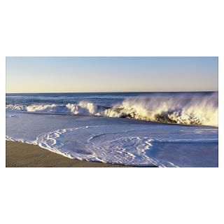 Wall Art  Posters  View of waves washing up on a