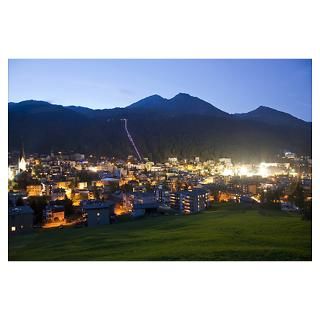 Switzerland, Grisons, Davos in the evening