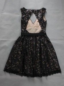 348 BCBG Katarina Sequined Lace Dress Black 0 2 4 6 8