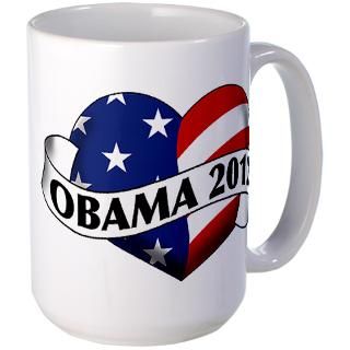 obama 2012 stars and stripes heart banner mug