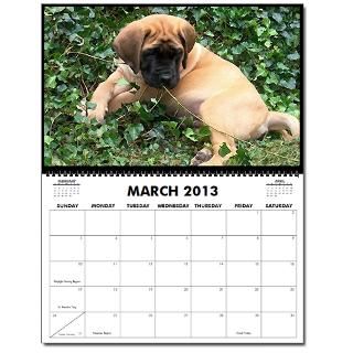 Mastiff Puppy Oversized 2013 Wall Calendar by denofthedog
