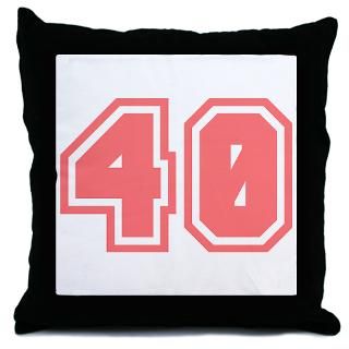 40 More Fun Stuff  Varsity Uniform Number 40 (Pink) Throw Pillow