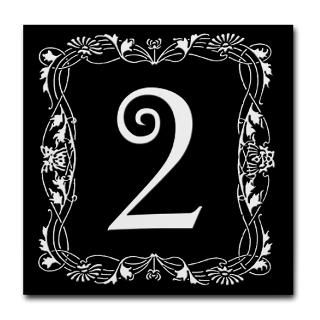 Black and White Art Nouveau House Tile Number TWO  Black and White
