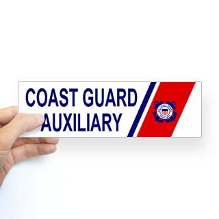 USCG Auxiliary Stripe Bumper Sticker 2  Coast Guard Auxiliary
