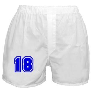 Underwear & Panties  Varsity Uniform Number 18 (Blue) Boxer Shorts