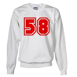 58 Sweatshirts & Hoodies  Varsity Uniform Number 58 (Red) Sweatshirt