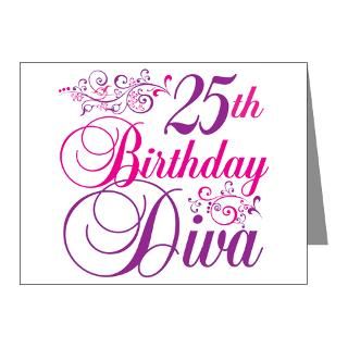 1980S Birthday Note Cards  25th Birthday Diva Note Cards (Pk of 10