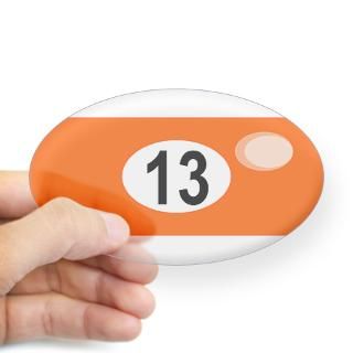 BILLIARD BALL 13 Oval Decal for $4.25