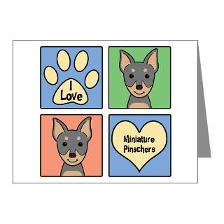Dog Note Cards  I Love Miniature Pinschers Note Cards (Pk of 10