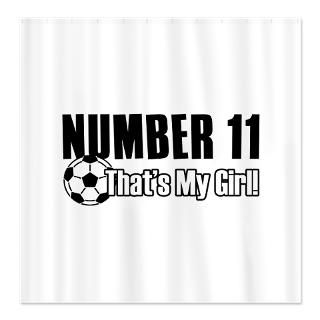Proud soccer parent of number 11 Shower Curtain