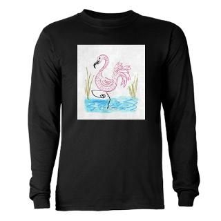 Pink Flamingo 13 Long Sleeve Dark T Shirt
