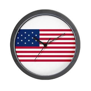 15 Star US Flag Wall Clock