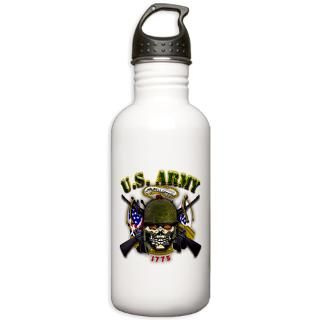 Always There Drinkware  US Army Skull M 16 Crossed Water Bottle