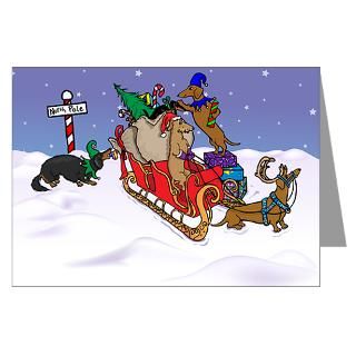 Art Greeting Cards  North Pole Dachshunds Christmas Cards (Pk of 20