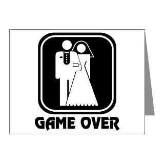 Bachelor Note Cards  Wedding Icon Game Over Note Cards (Pk of 20