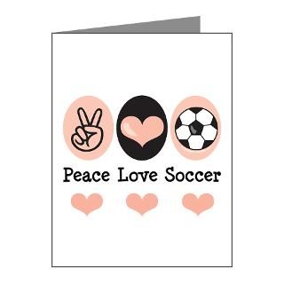 Gifts  Ball Note Cards  Peace Love Soccer Note Cards (Pk of 20