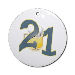 21 Gifts  21 Seasonal  21st B day Beer Ornament (Round)