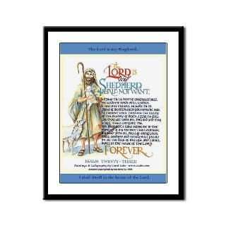 Framed Panel Print9x12   23rd Psalm   Calligraphy  Framed