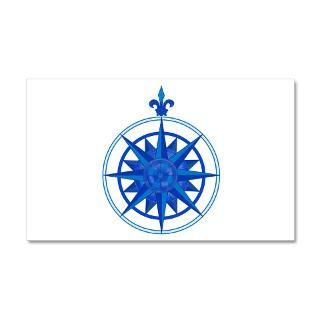  Blue Compass Wall Decals  Compass Rose 38.5 x 24.5 Wall Peel