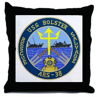 USS Bolster (ARS 38) Throw Pillow