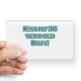 36 year old butt Rectangle Decal for $4.25