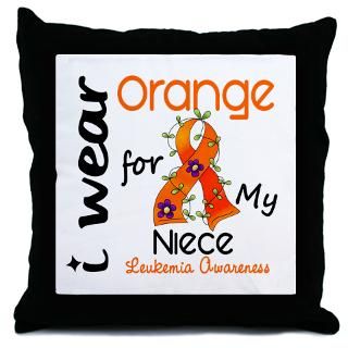 Wear Orange 43 Leukemia Throw Pillow