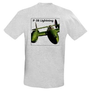 Airplanes T shirts  P 38 Lightning Light T Shirt