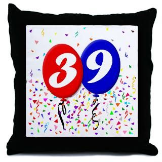 39 Gifts  39 More Fun Stuff  39th Birthday Throw Pillow