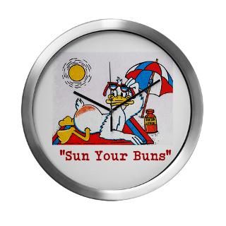 Summer Vacation/Sun Your Buns Modern Wall Clock for $42.50