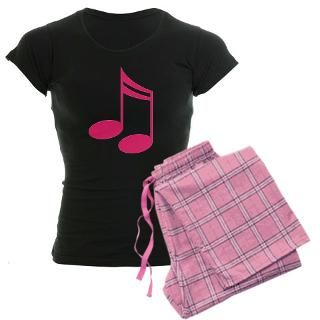 Cute Pink Music Notes Womens Plaid Pajamas for $44.50