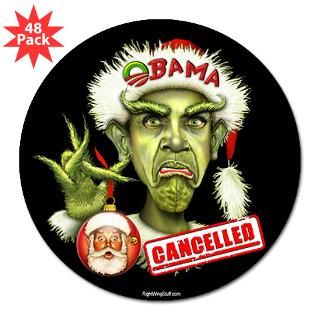 Obama Grinch 3 Lapel Sticker (48 pk)