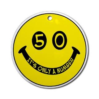 50 Gifts  50 Home Decor  50th birthday smiley face Ornament