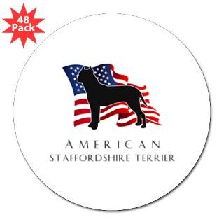 American Staffordshire 3 Lapel Sticker (48 pk