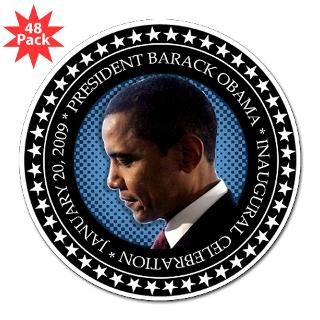 Obamas Inaugural Souvenir 3 Lapel Sticker (48 pk