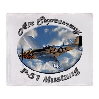 51 Mustang Fleece Blankets  P 51 Mustang Throw Blankets