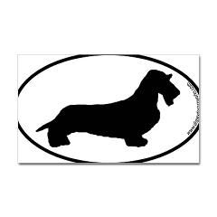 Wirehaired Dachshund SILHOUETTE Oval Sticker by dopeydogart