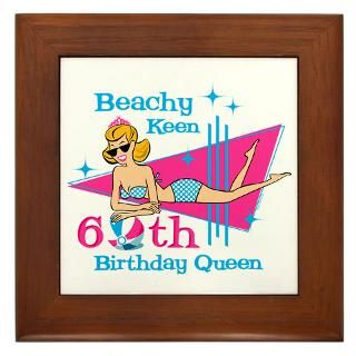 60 Gifts  60 Home Decor  Beachy Keen 60th Birthday Framed Tile