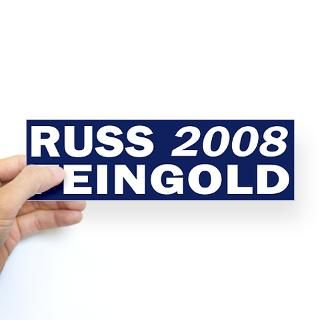 russ feingold 2008 blue bumper sticker $ 4 65