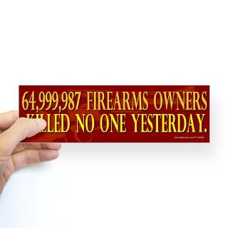 64 Million Gun Owners Bumper Sticker for $4.25