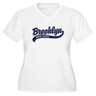 Brooklyn Womens Plus Size V Neck T Shirt